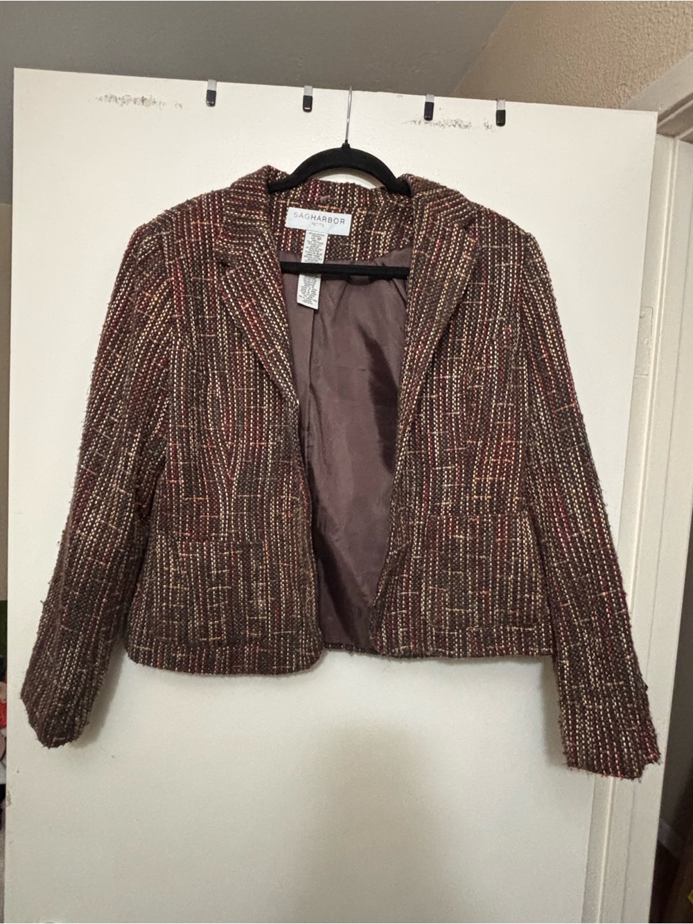 Sag Harbor Brown Tweed Women's Blazer Jacket